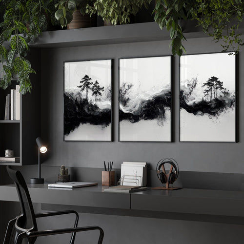 Set of 3 Framed Wall Art | Set of 3 Asian Inspired Wall art Prints