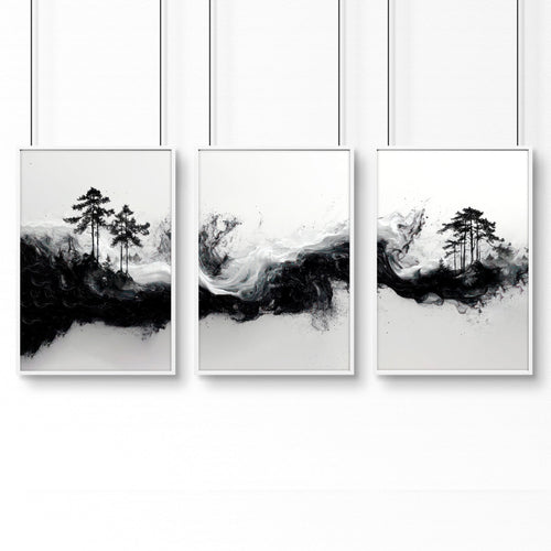 Set of 3 Framed Wall Art | Set of 3 Asian Inspired Wall art Prints