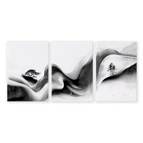 Set of Three Framed Wall Art | Set of 3 Asian Inspired Wall art Prints