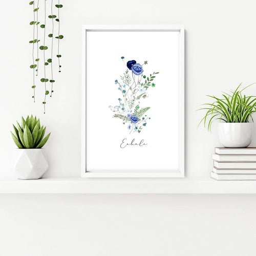 Bathroom art decor | set of 3 Shabby Chic Floral wall art