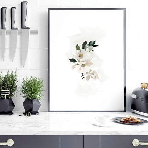 Kitchen prints set of 3 | set of 3 Shabby Chic Floral art prints