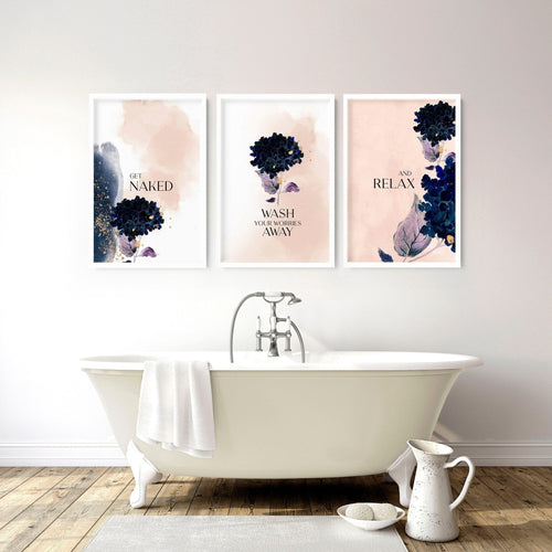 Framed Bathroom Art – Set of 3 Vintage Prints