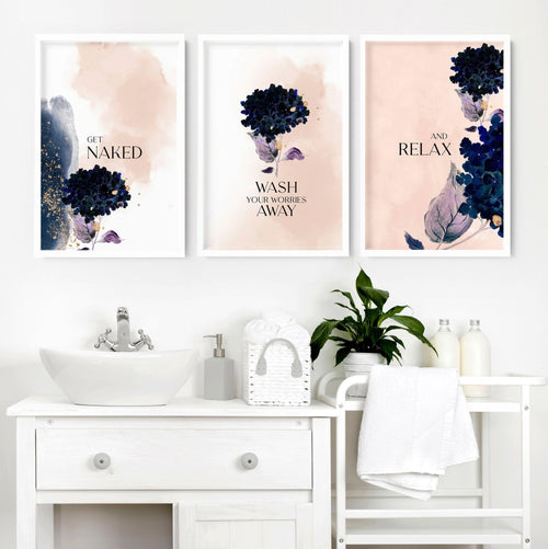 Framed Bathroom Art – Set of 3 Vintage Prints