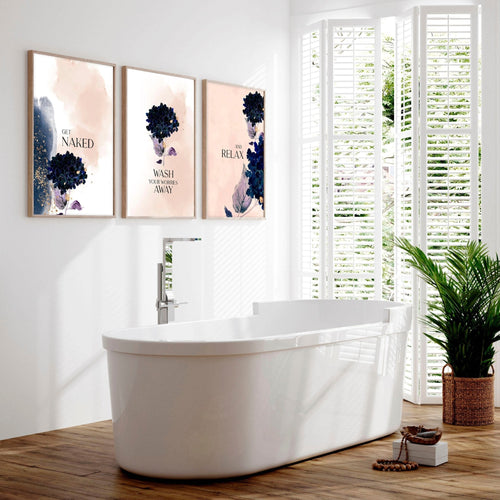 Framed Bathroom Art – Set of 3 Vintage Prints