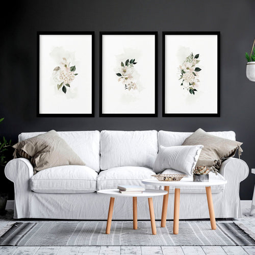 Wall art sets of 3 for living room | Shabby Chic wall art prints