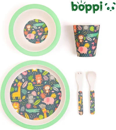BOPPI Unisex Bamboo 5 Piece Dinner Set