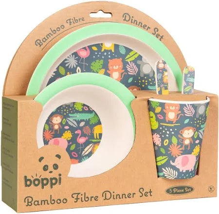 BOPPI Unisex Bamboo 5 Piece Dinner Set