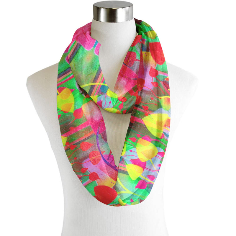 Penny Banger Colourful Mushrooms- Infinity Scarf - Chiffon