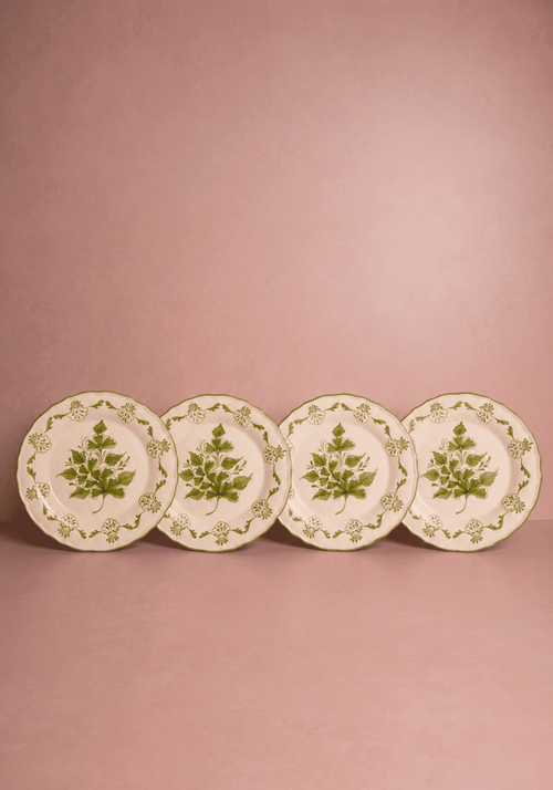 Cara Shell Side Plate, Green Set of 4