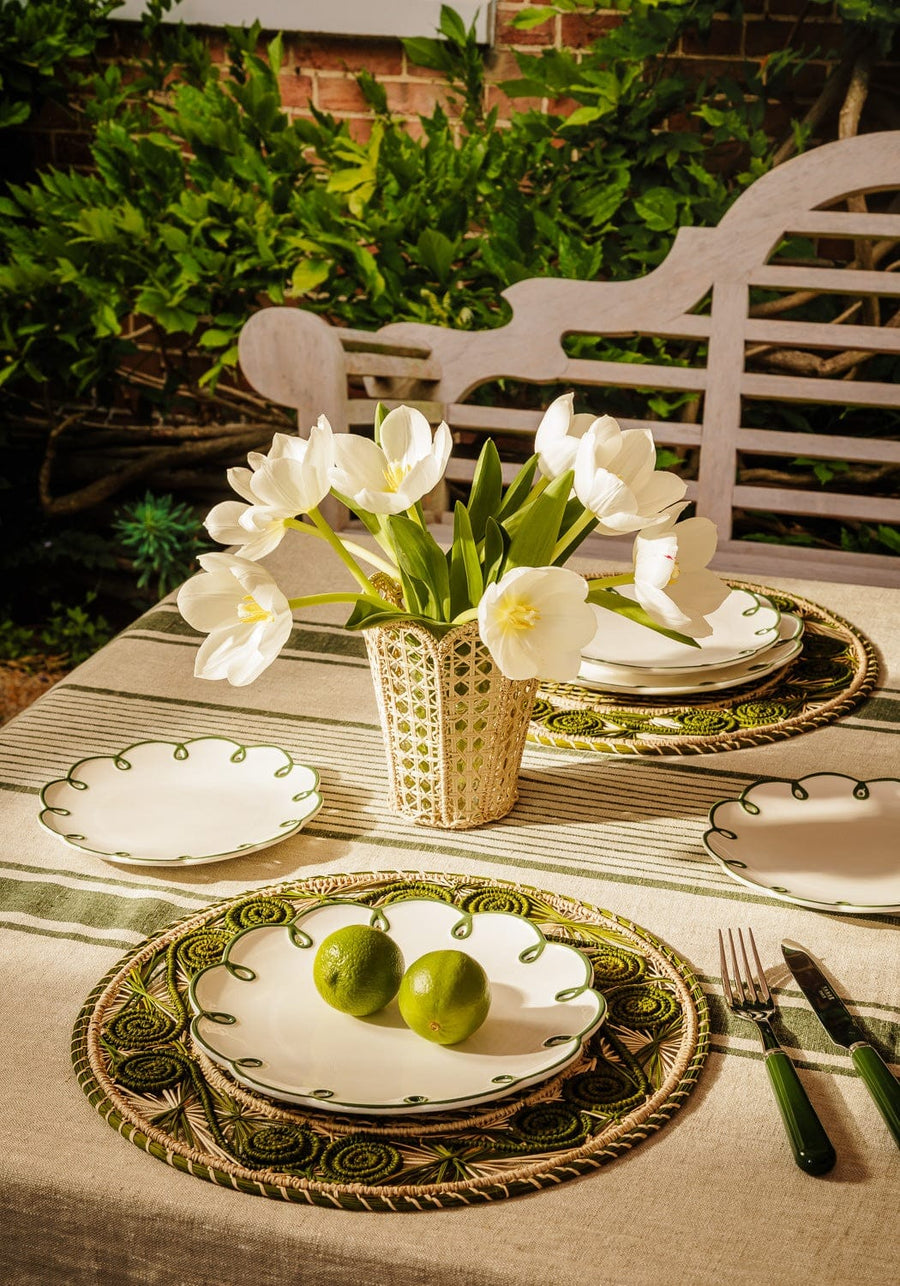 Glorious Green Scalloped Side Plates - Set of 4