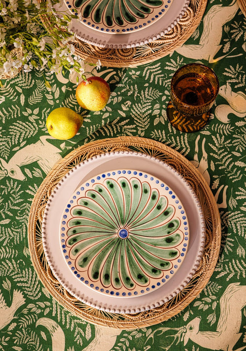 Peacock Side Plate, Green Set of 4