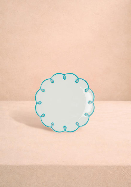 Sky Blue Scalloped Side Plates - Set of 4