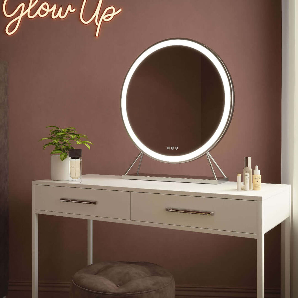Isla Round Silver LED Mirror – 60cm Diameter