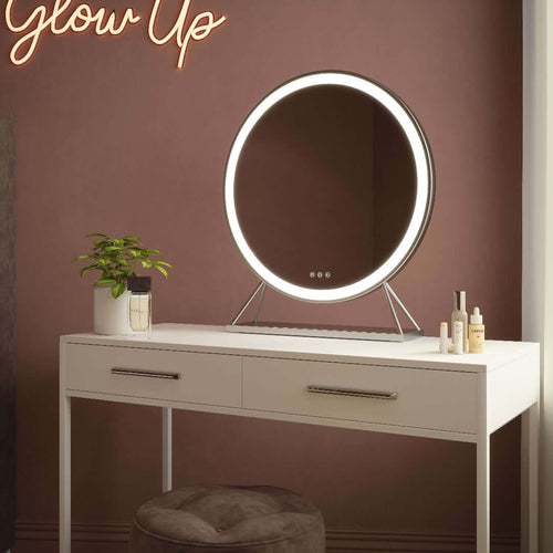 Isla Round Silver LED Mirror – 60cm Diameter