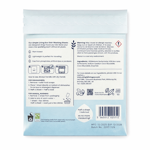 Eco Dishwasher Sheets | 32 Washes