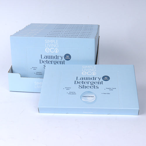 Simple Living Eco Laundry Detergent Sheets | 32 Washes | Made In UK