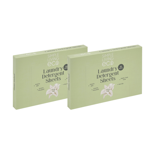 Simple Living Eco Laundry Detergent Sheets | 32 Washes | Made In UK