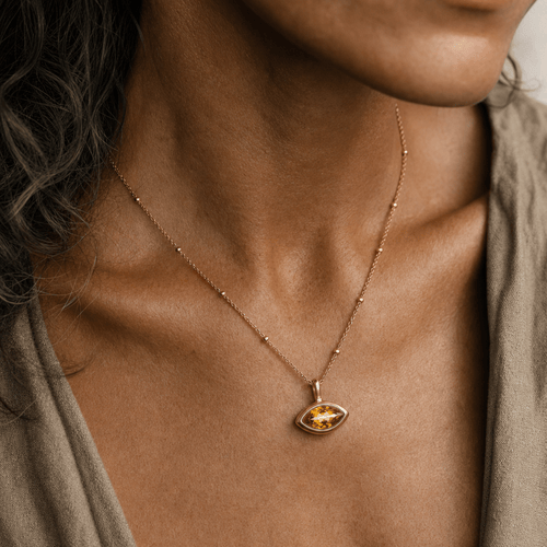 Siren’s Teardrop Citrine Necklace - Gold or Silver