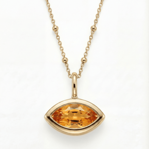 Siren’s Teardrop Citrine Necklace - Gold or Silver