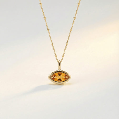 Siren’s Teardrop Citrine Necklace - Gold or Silver