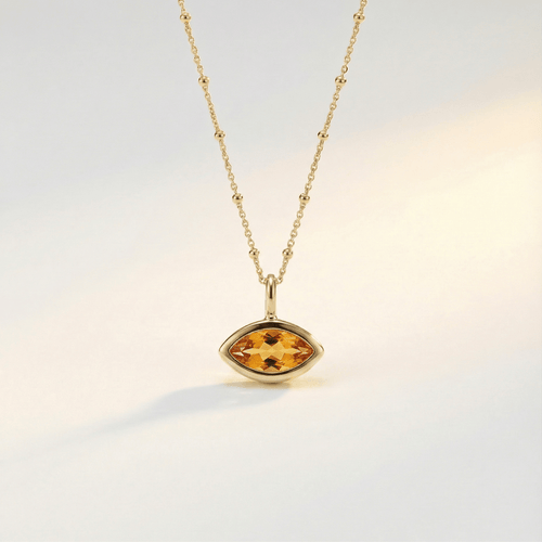 Siren’s Teardrop Citrine Necklace - Gold or Silver