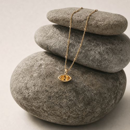 Siren’s Teardrop Citrine Necklace - Gold or Silver