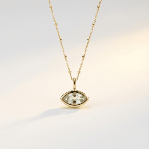 Siren’s Teardrop Green Quartz Necklace - Gold or Silver