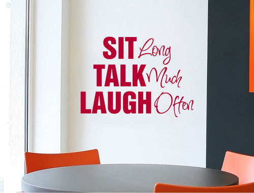 Sit Talk Laugh Wall Sticker – Vinyl Quote for Kitchen or Dining Room
