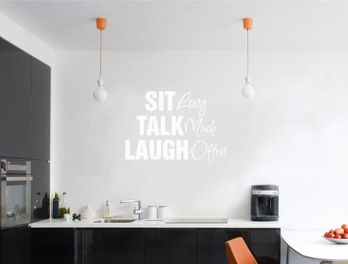 Sit Talk Laugh Wall Sticker – Vinyl Quote for Kitchen or Dining Room