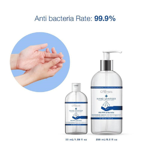 SkinChemists London Hand Sanitiser 250ml + 50ml High Strength, MADE IN UK