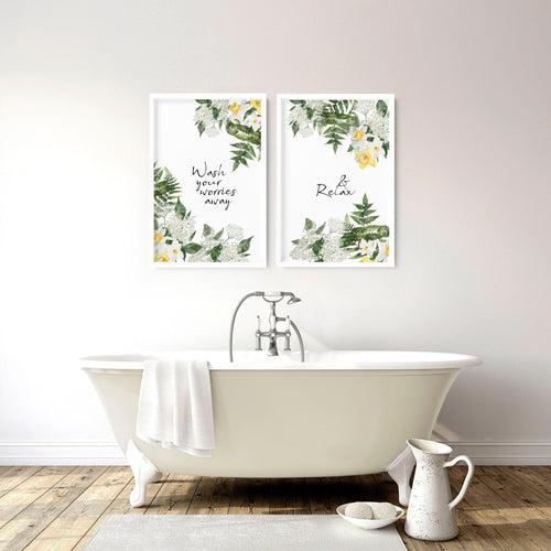 Pictures for Bathrooms – Set of 2 Wall Art Prints