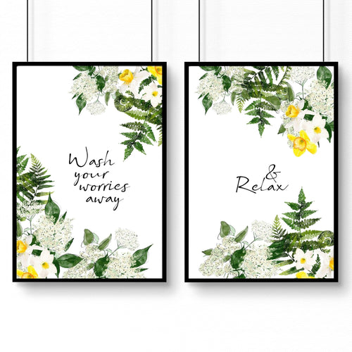 Pictures for Bathrooms – Set of 2 Wall Art Prints