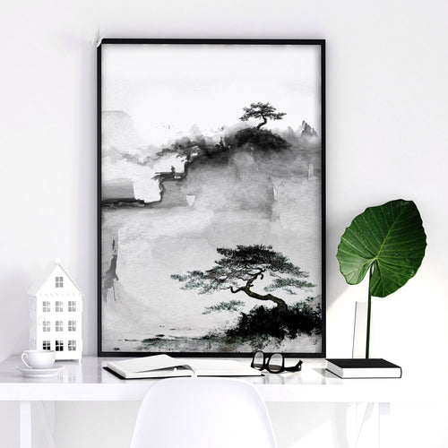 Small Framed Pictures | Set of 3 Asian Inspired Wall art Prints