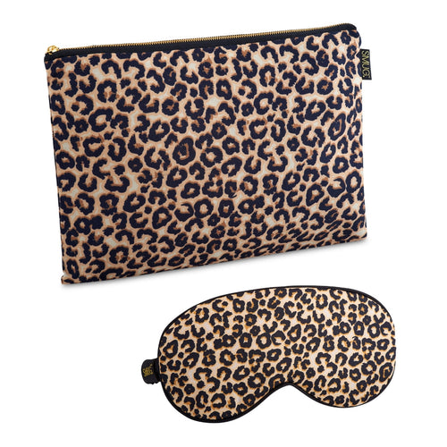 Satin Sleep Mask & Accessories Bag Set - Various Prints