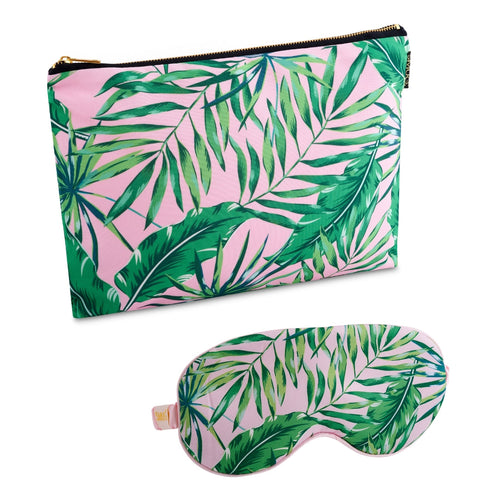 Satin Sleep Mask & Accessories Bag Set - Various Prints