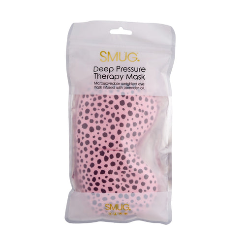 Lavender Deep Pressure Therapy Mask - Pink Dalmatian Print