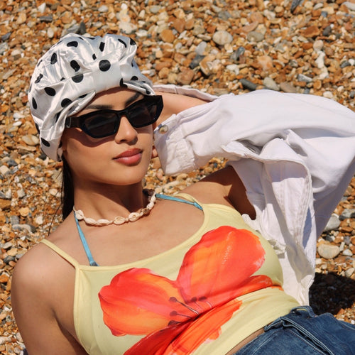 Satin Sleep Turban, Pin-Up Polka Dot