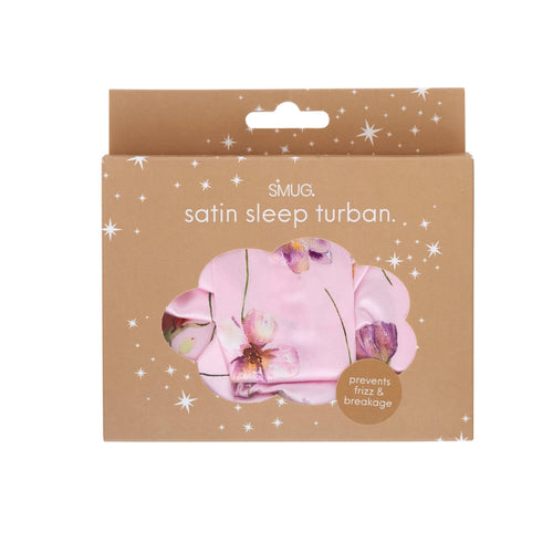 Satin Sleep Turban, Blush Meadow