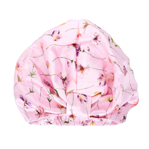 Satin Sleep Turban, Blush Meadow