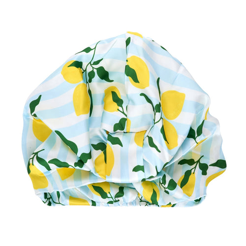 Satin Sleep Turban, Lemon Stripe