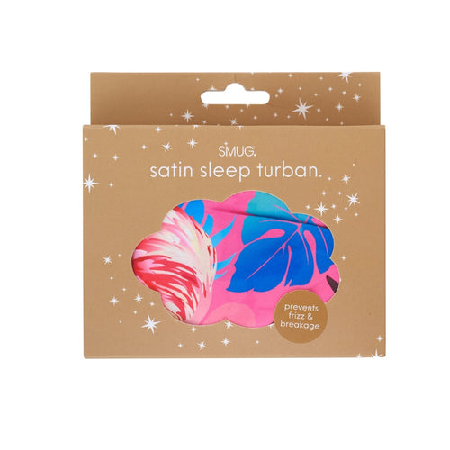 Satin Sleep Turban, Tropical Flamingo