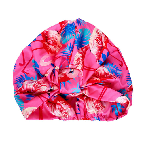 Satin Sleep Turban, Tropical Flamingo