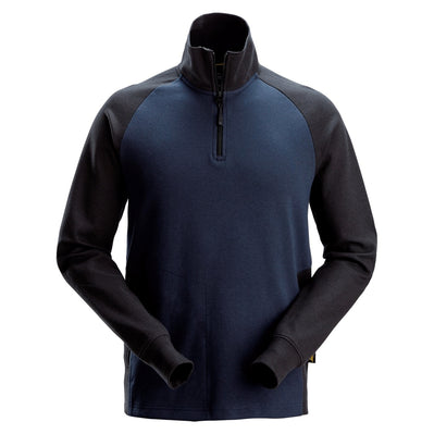 Snickers 2841 Two Tone Half Zip Sweatshirt Navy Blue XL