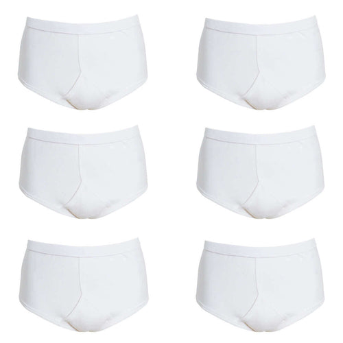 Sock Stack Men's 6 Pack Cotton Y-Front Briefs White 100% Cotton Soft Stretch Waistband