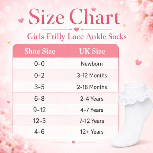 Sock Stack White Girls Tutu Frilly Ankle Socks With Lace And Bow 6 Pairs Cotton Rich