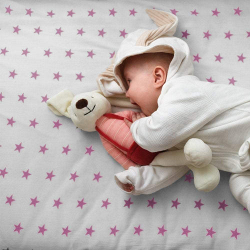 Spacesaver Cot Fitted Sheet 100% Cotton 100x52cm