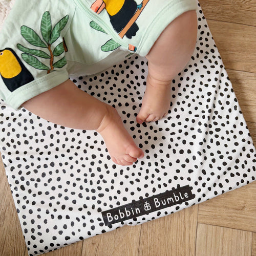 Travel Changing Mat - Black Spotty Print