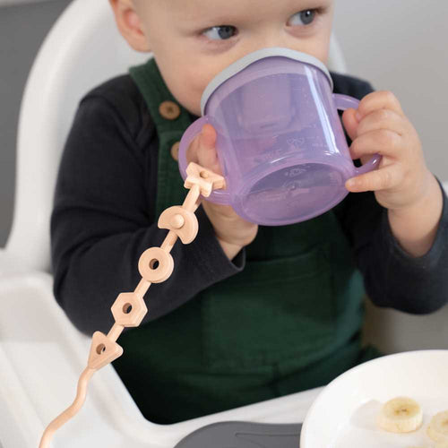 Squiggle Strap® Antimicrobial Toy Strap (2pcs) - Blush Pink & Cool Grey