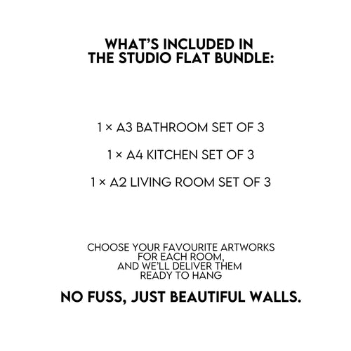 Studio Flat Wall Art Bundle – Compact Style, Big Impact