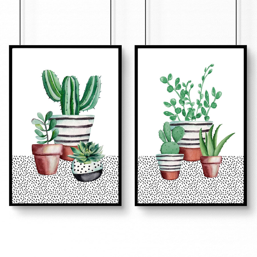 Kitchen prints | set of 2 Succulents wall art prints